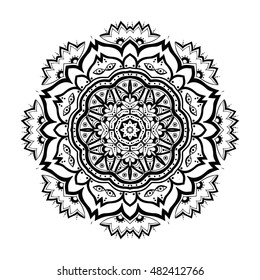 Round ornamental pattern. Ethnic mandala. Vector art
