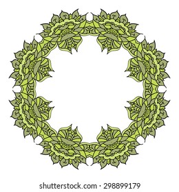 Round ornamental vector element, isolated on the white background