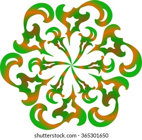 Round ornaments with curls