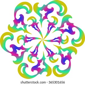 Round ornaments with curls