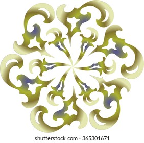 Round ornaments with curls