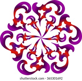 Round ornaments with curls
