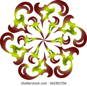 Round ornaments with curls