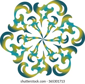 Round ornaments with curls