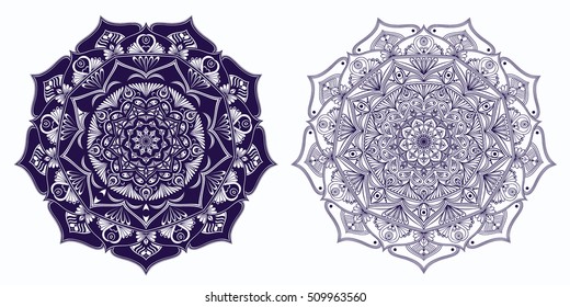 Round ornaments. Mandala design. Lace patterns. Elements for your design. Vector art