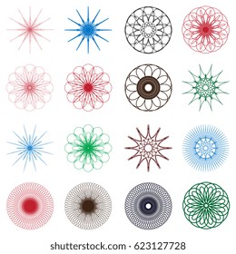 Round ornaments. Set. Vector illustration