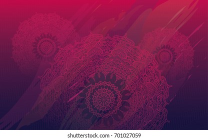 Round Ornate Henna Mandala Design Background