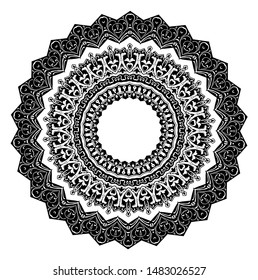 round ornate mandala vector object