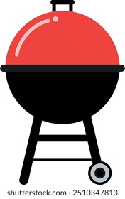 Round outdoor grill color icon. Picnic symbol