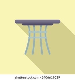 Round outdoor table icon flat vector. Park plan. Home garden patio