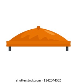 Round outdoor tent icon. Flat illustration of round outdoor tent vector icon for web isolated on white