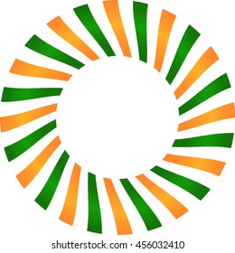 Round outlet of the flags on the day of India's Independence