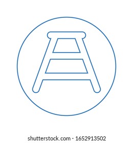 Icono del banco de esquema redondeo, Ladder, elemento Construcción