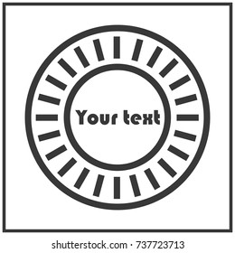 Round outline blank frame with place for text. Vector illustration