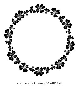 Round outline frame with clover silhouette