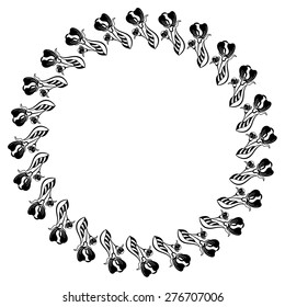 round outline frame with flowers
