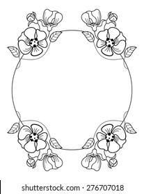 round outline frame with flowers