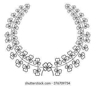 Round outline frame with shamrock contour