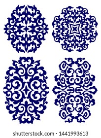 Round and oval kazakh ornament.