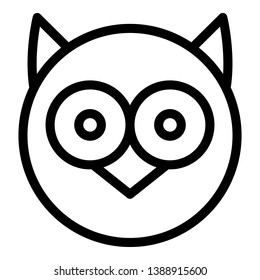Round owl head icon. Outline round owl head vector icon for web design isolated on white background
