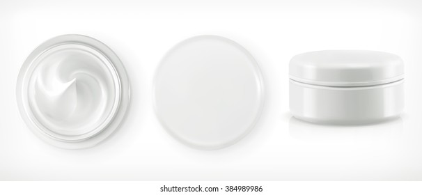 Round Packaging Of Cream, Vector Object