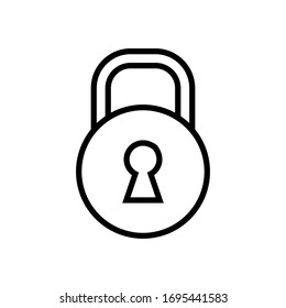 Round Padlock icon vector. Lock flat design icon