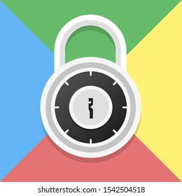 Round Padlock security concept Illustration Icon Vector