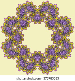 Round paisley frame.