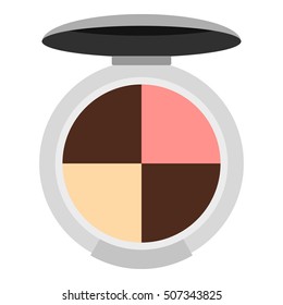 Round palette eye shadow icon. Flat illustration of round palette eye shadow vector icon for web