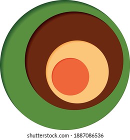 Round palette of four colors on a white background - Vector illustration