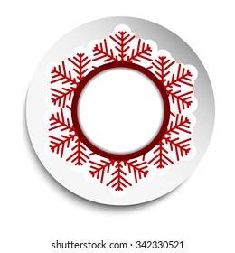 round paper banner with snowflakes
