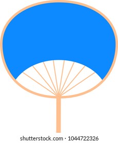 round paper blue fan