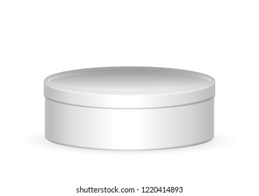 Round paper box on a white background. Vector illustration.