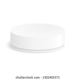 Round paper box for your design on a white background. Vector illustration. EPS10