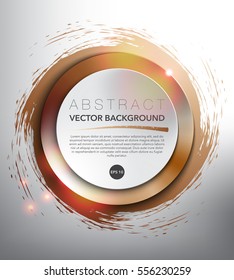 Round paper circles on the bronze, hand-drawn design. Isolated on the white background. Vector illustration. Eps10.