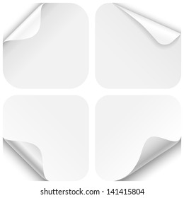 Round Paper Corner Folds - Set of four paper folds with rounded corners, isolated on a white background.  EPS10 file with transparency.