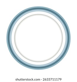 Round paper cut frame with space for your text. Papercutting circles border vector illustration.
