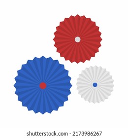 Round Paper Fan Flat Illustration For Design And Decoration Elements