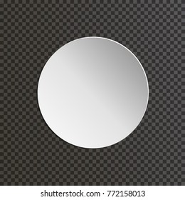 Round paper plate on transparent background. Vector illustration