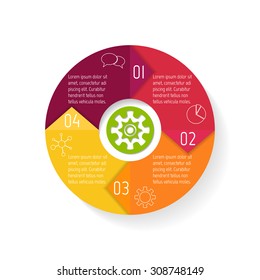 Round paper progress steps for tutorial. 4 options circular infographic banner. Number banners template for diagram, presentation or chart. Business concept sequence banner. EPS10 workflow layout.