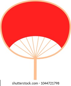 round paper red fan