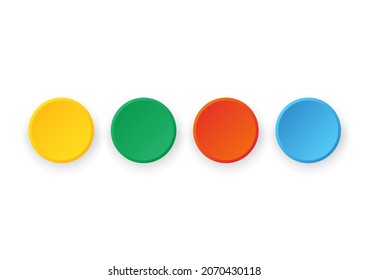 Round paper vector. Empty Multicolored paper plate. Vector round plate Illustration on white background.