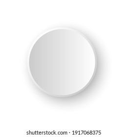 Round paper vector. Empty white paper plate. Vector round plate Illustration on white background.