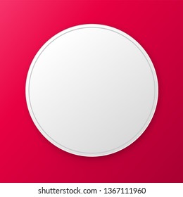 Round paper white stickers. Blank templates of a price tags. Empty mockup for a memo and notice. Transparent shadows. Vector illustration for your design