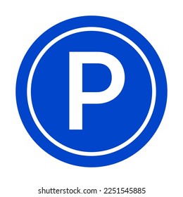 Round parking icon. Parking lot. Vector.