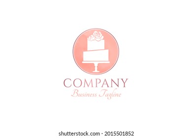 Round Pastel Cake Logo Design