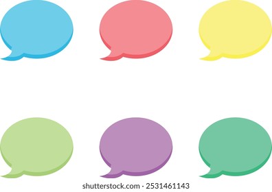 Round pastel-toned speech bubbles set with various shapes and text space