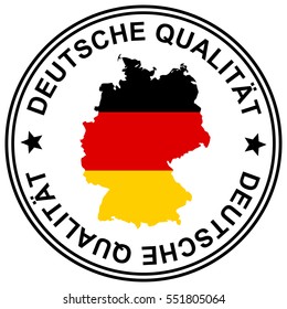 round patch German Quality with silhouette of germany (Text in german)