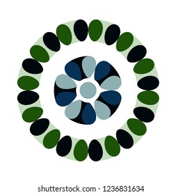 Round pattern. Blue green design element. Vector illustration