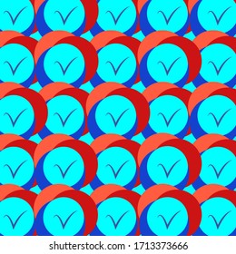 Patrón redondo azul y rojo. Arte romántico, ornamental, gentil. Composición de estilo, diseño geométrico. Forma redonda. Impresión a la moda. Primavera, imagen de verano. Elementos textiles, tela, decoración en círculo.
